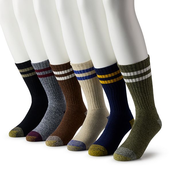 Men's GOLDTOE® 6Pack Harrington Crew Socks