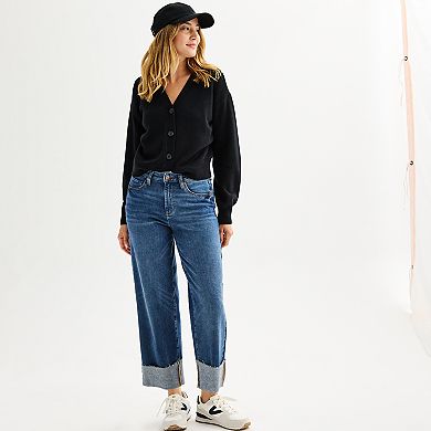 Women's Sonoma Goods For Life® Wide-Leg Cuffed Jeans