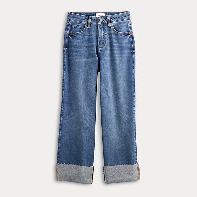 Women's Sonoma Goods For Life® Wide-Leg Cuffed Jeans