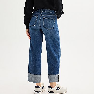 Women's Sonoma Goods For Life® Wide-Leg Cuffed Jeans