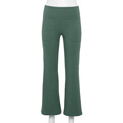 Allegra K Juniors Solid Flared Hidden Side Zipper Knitted Faux Suede Flared  Pants 