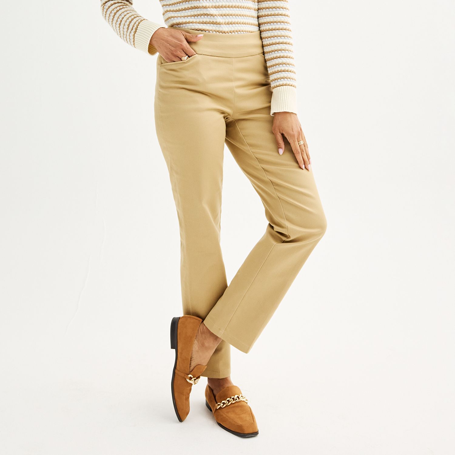 Women's Croft & Barrow® Effortless Stretch Pull-On Straight-Leg Pants