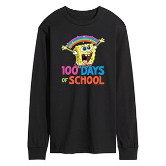 Men's SpongeBob SquarePants 100 Days Of School Long Sleeve Graphic Tee