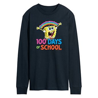Men's SpongeBob SquarePants 100 Days Of School Long Sleeve Graphic Tee