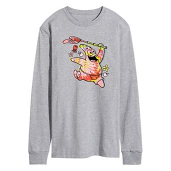 Men's SpongeBob SquarePants Tie Dye Patrick Long Sleeve Graphic Tee