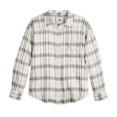 Juniors' SO® Oversized Shirt