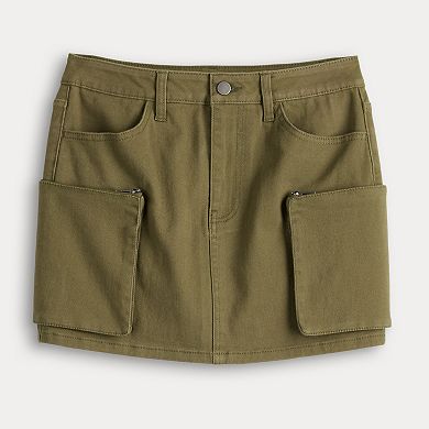 Juniors' Tinseltown Denim Cargo Mini Skirt