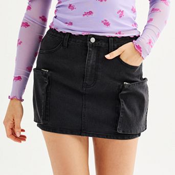 Juniors' Tinseltown Denim Cargo Mini Skirt