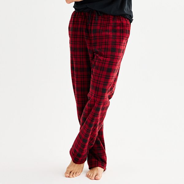 Men's Sonoma Goods For Life® Microfleece Pajama Pants - Retro Plaid Red Black (S)