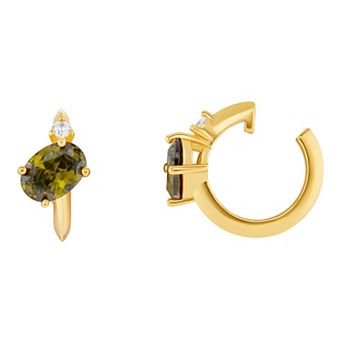 PRIMROSE Sterling Silver Cubic Zirconia Birthstone Ear Cuff