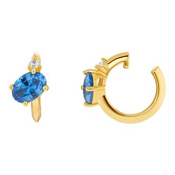 PRIMROSE Sterling Silver Cubic Zirconia Birthstone Ear Cuff