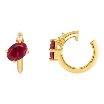 PRIMROSE Sterling Silver Cubic Zirconia Birthstone Ear Cuff