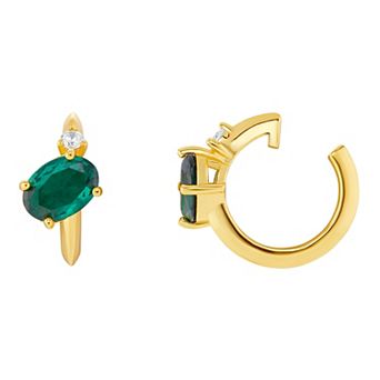 PRIMROSE Sterling Silver Cubic Zirconia Birthstone Ear Cuff