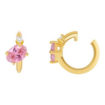 PRIMROSE Sterling Silver Cubic Zirconia Birthstone Ear Cuff