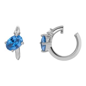 PRIMROSE Sterling Silver Cubic Zirconia Birthstone Ear Cuff