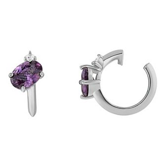 PRIMROSE Sterling Silver Cubic Zirconia Birthstone Ear Cuff