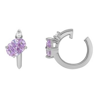 PRIMROSE Sterling Silver Cubic Zirconia Birthstone Ear Cuff