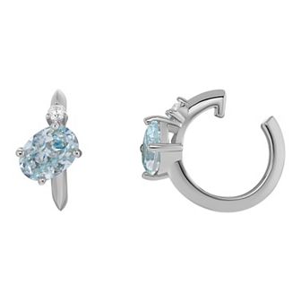 PRIMROSE Sterling Silver Cubic Zirconia Birthstone Ear Cuff