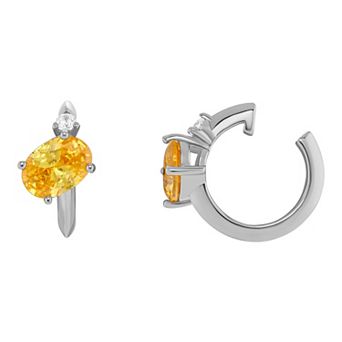 PRIMROSE Sterling Silver Cubic Zirconia Birthstone Ear Cuff