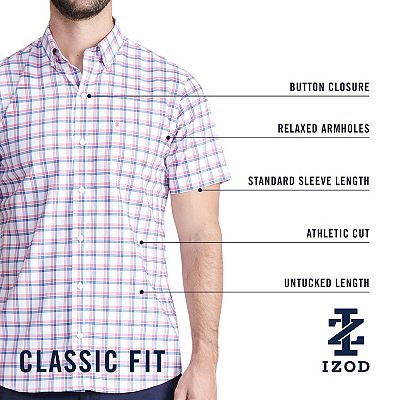 izod dress shirt size chart IZOD Mens Performance Comfort Long Sleeve Button Down Shirt  ShopCGX