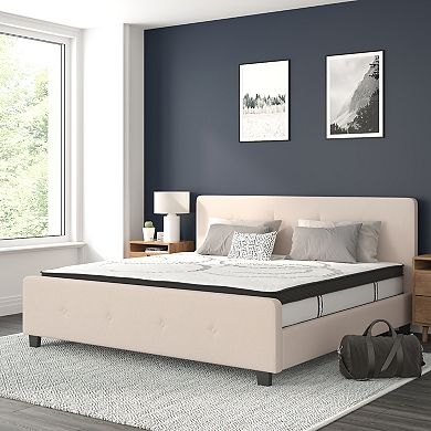 Emma and Oliver Tufted Platform Bed with 10 Inch Pocket Spring Mattress