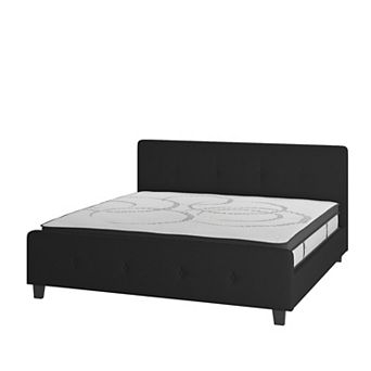 Emma and Oliver Tufted Platform Bed with 10 Inch Pocket Spring Mattress