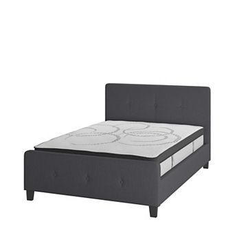 Emma and Oliver Tufted Platform Bed with 10 Inch Pocket Spring Mattress