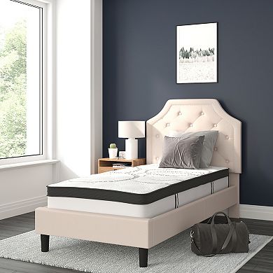 Emma and Oliver Tufted Platform Bed with 10 Inch Pocket Spring Mattress