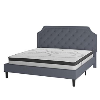 Emma and Oliver Tufted Platform Bed with 10 Inch Pocket Spring Mattress