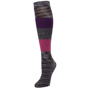 Marled Combo Pattern Knee High Socks
