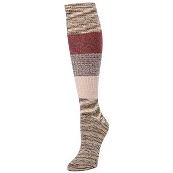 Marled Combo Pattern Knee High Socks