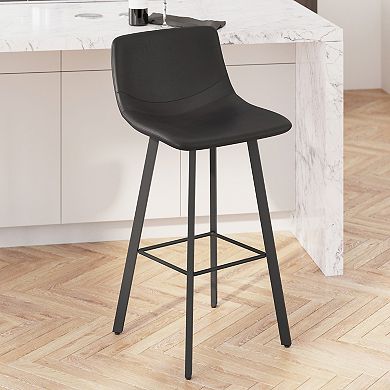 Merrick Lane 2PK Upholstered Stools with Iron Frames