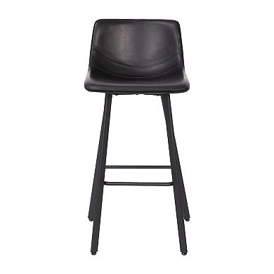 Merrick Lane 2PK Upholstered Stools with Iron Frames