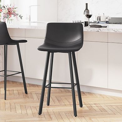 Merrick Lane 2PK Upholstered Stools with Iron Frames