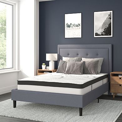 Emma and Oliver Tufted Platform Bed with 10in. Pocket Spring Mattress