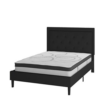 Emma and Oliver Tufted Platform Bed with 10 in Pocket Spring Mattress