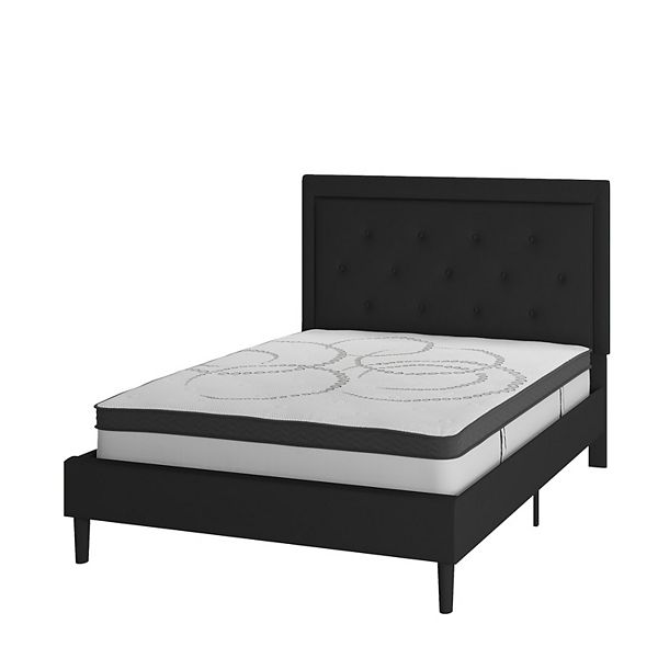 Emma and Oliver Tufted Platform Bed with 10in. Pocket Spring Mattress