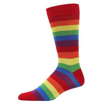 Men's Colors of the Rainbow Bright Stripe Crew Sock