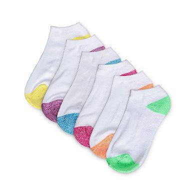 6 Pair Women's Spacedye Heel And Toe Half Cushioned Low Cut Socks