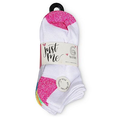 6 Pair Women's Spacedye Heel And Toe Half Cushioned Low Cut Socks