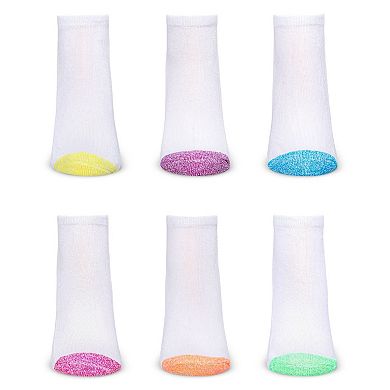 6 Pair Women's Spacedye Heel And Toe Half Cushioned Low Cut Socks