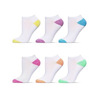 6 Pair Women's Spacedye Heel And Toe Half Cushioned Low Cut Socks