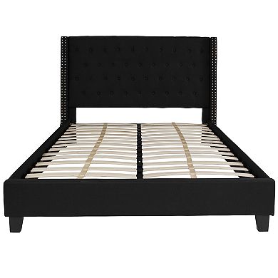 Emma and Oliver Tufted Platform Bed with 10 Inch Pocket Spring Mattress