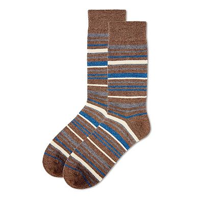Men's Slick Stripes Luxuriously Soft Cashmere Blend Crew Sock