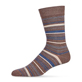 Men's Slick Stripes Luxuriously Soft Cashmere Blend Crew Sock