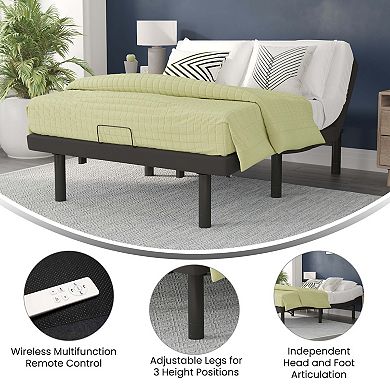 Emma and Oliver Irving Custom Adjustable Bed Base with Motorized Dual Head and Foot Incline