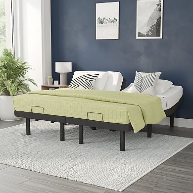 Emma and Oliver Irving Custom Adjustable Bed Base with Motorized Dual Head and Foot Incline