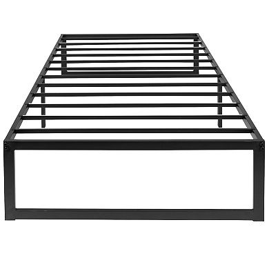 Emma and Oliver 14" Metal Platform Bed with Steel Slat Support and 12.5" of Underbed Storage