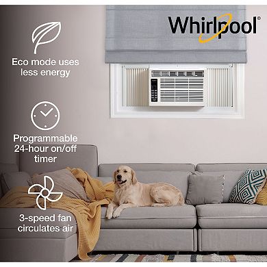 Whirlpool 6,000 BTU 115V Window-Mounted Air Conditioner with Remote Control