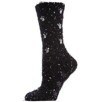 Floral Rhinestone Gems Nonskid Crew Socks